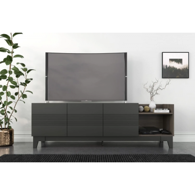Influence TV Console 72"L 402629 (Bark Grey/Charcoal)